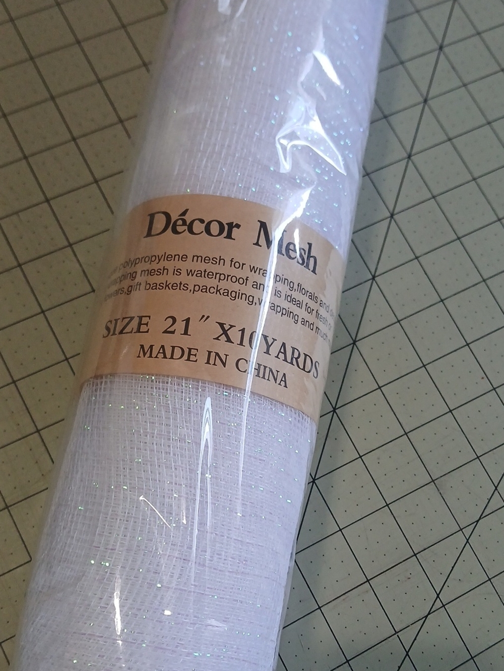 Deco Mesh - Iridescent White